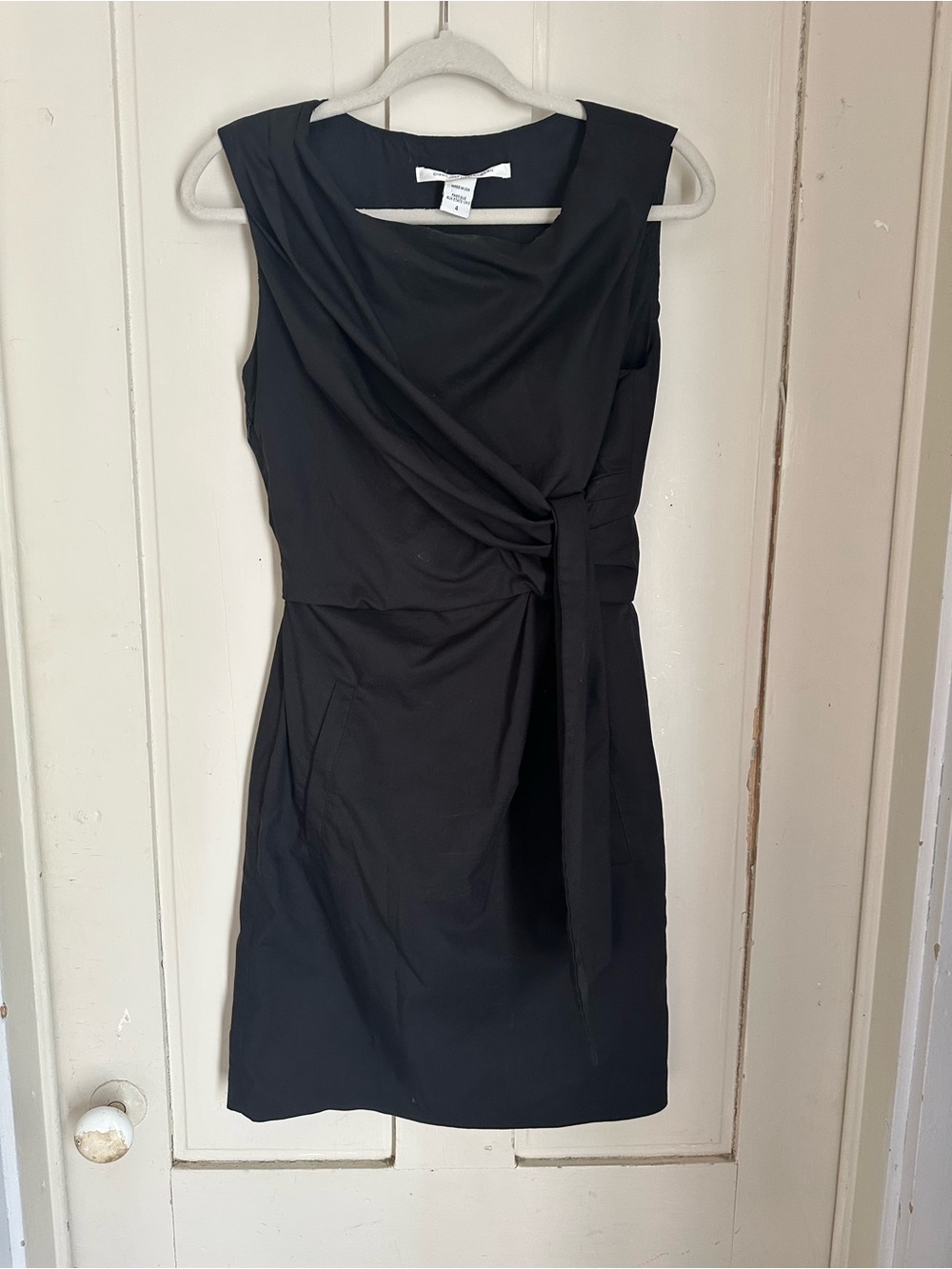 Black Diane von Furstenberg dress